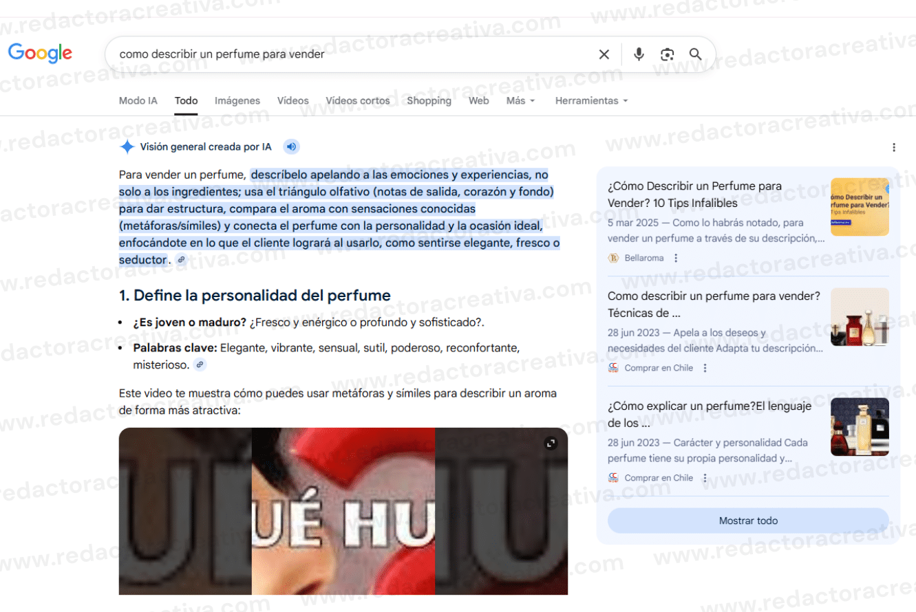 Cómo describir un perfume para venderlo