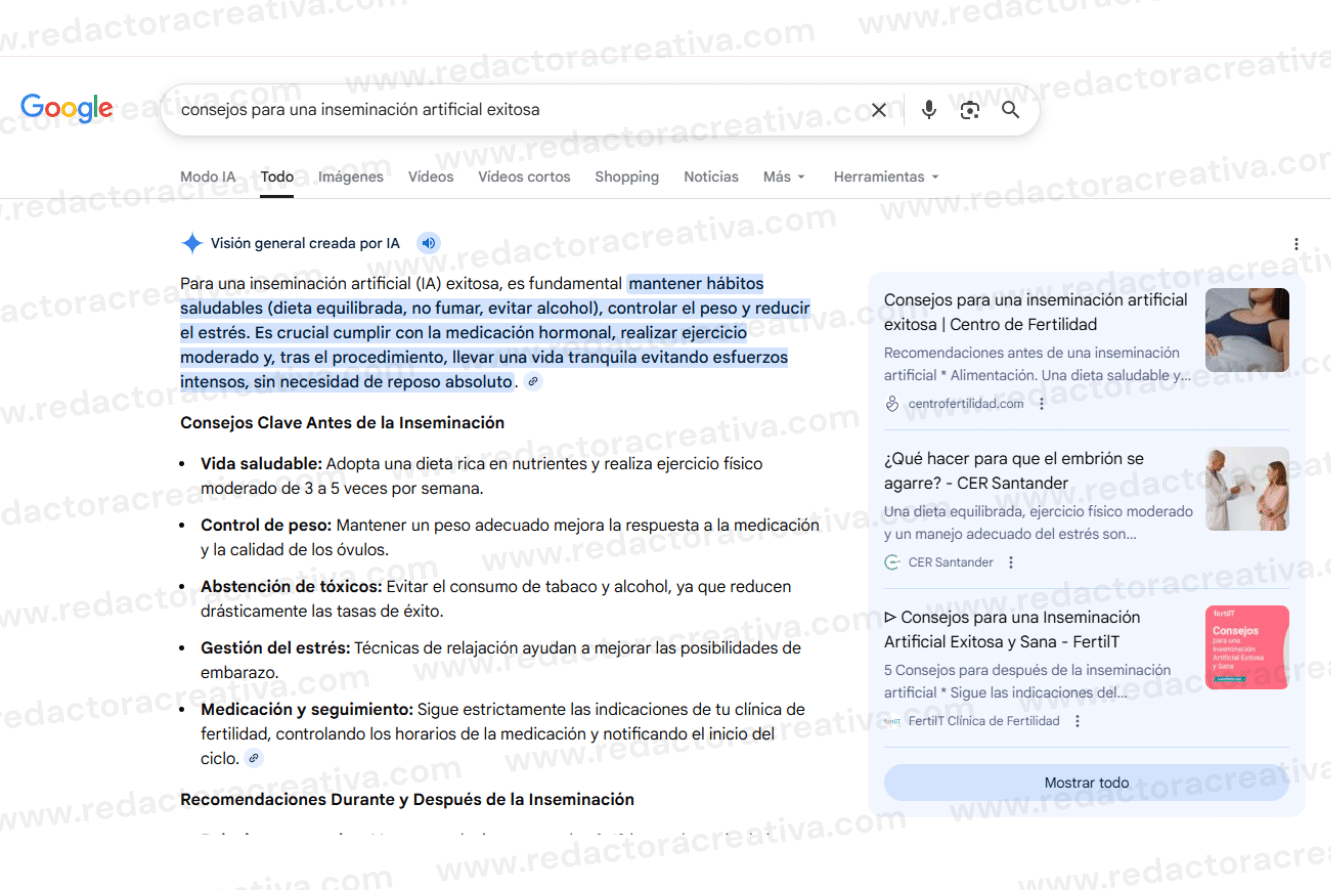 Consejos para inseminación artificial exitosa