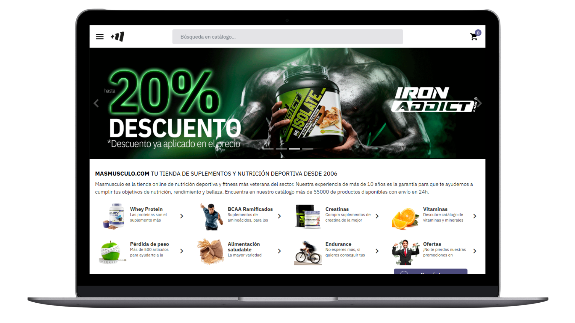 Fichas de producto tienda de suplementos deportivos