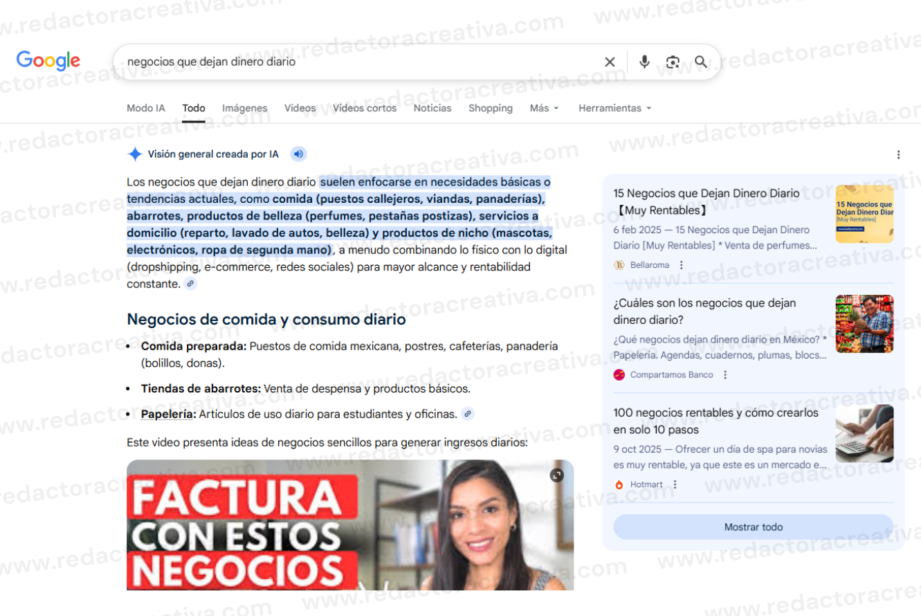 Los negocios que dejan dinero diario